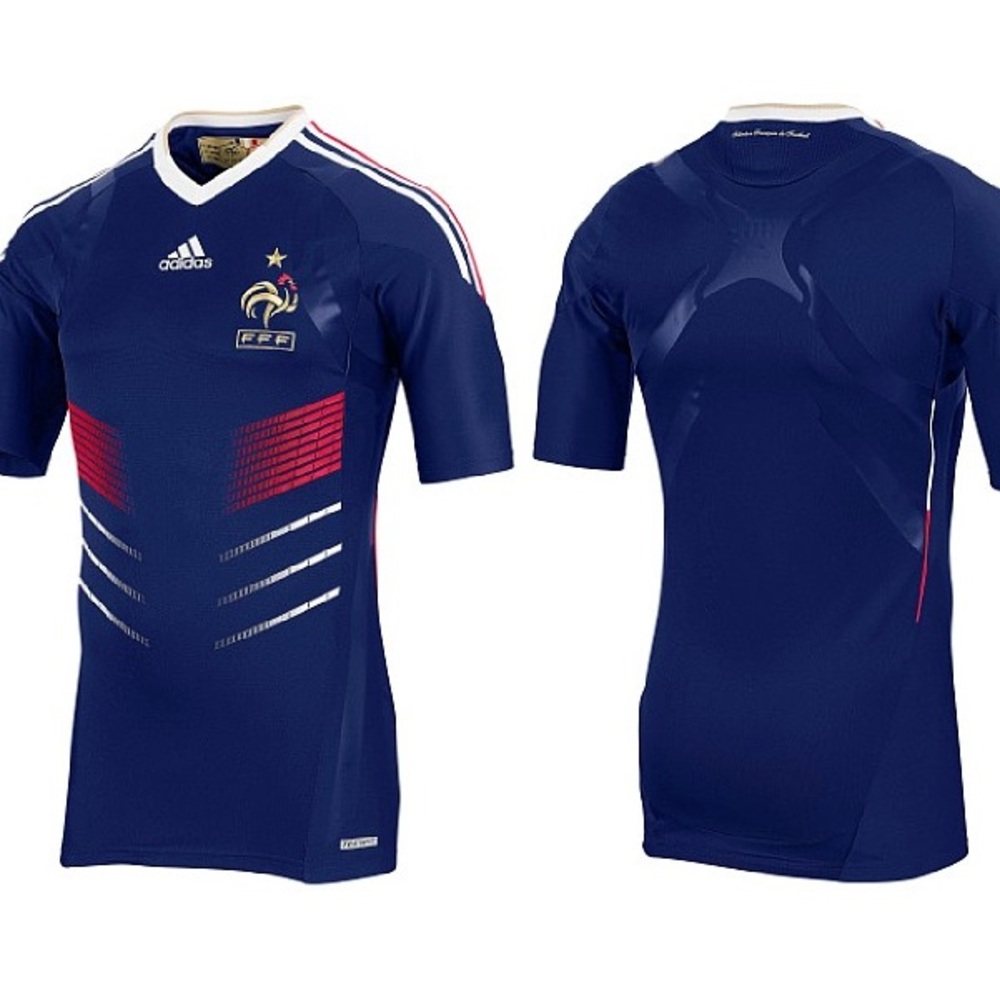 adidas Navy Blue France Football Jersey with Red & White Accents